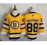 Men's Boston Bruins #88 David Pastrnak Authentic Golden 2021 New Hockey Jersey