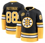 Men's Boston Bruins #88 David Pastrnak Black 100th Anniversary Stitched Hockey Jersey