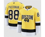 Men's Boston Bruins #88 David Pastrnak Gold 2026 Stadium Series Stitched Hockey Jersey
