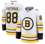 Men's Boston Bruins #88 David Pastrnak White 2025 Away Stitched Hockey Jersey