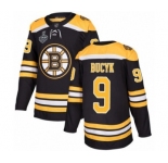 Men's Boston Bruins #9 Johnny Bucyk Premier Black Home 2019 Stanley Cup Final Bound Hockey Jersey
