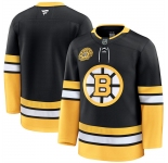 Men's Boston Bruins Blank Black 100th Anniversary Stitched Hockey Jersey