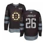 Men's Bruins #26 Par Lindholm Black 1917-2017 100th Anniversary Stitched Hockey Jersey