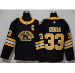 Men's Bruins #33 Zdeno Chara Black Authentic 3D Throwback Stitched Hockey Jersey