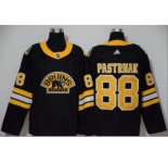 Men's Bruins #88 David Pastrnak Black Authentic 3D Throwback Stitched Hockey Jersey