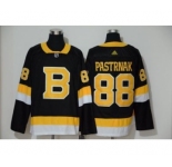 Men's Bruins #88 David Pastrnak Black Throwback Authentic Stitched Hockey Jersey