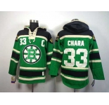 nhl jerseys boston bruins #33 chara green[pullover hooded sweatshirt patch C]