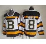nhl jerseys boston bruins #8 neely white [m&n 75th]