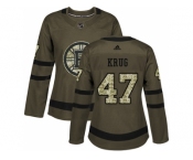 Women Adidas Boston Bruins #47 Torey Krug Green Salute to Service Stitched NHL Jersey