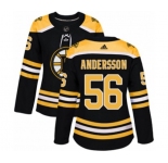 Women Adidas Boston Bruins #56 Axel Andersson Premier Black Home NHL Jersey
