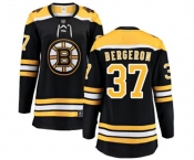Women Boston Bruins #37 Patrice Bergeron Authentic Black Home Fanatics Branded Breakaway NHL Jersey