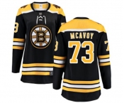 Women Boston Bruins #73 Charlie McAvoy Authentic Black Home Fanatics Branded Breakaway NHL Jersey