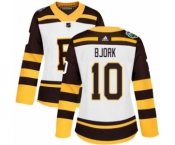 Women's Adidas Boston Bruins #10 Anders Bjork Authentic White 2019 Winter Classic NHL Jersey