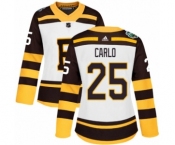 Women's Adidas Boston Bruins #25 Brandon Carlo Authentic White 2019 Winter Classic NHL Jersey