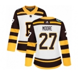 Women's Adidas Boston Bruins #27 John Moore Authentic White 2019 Winter Classic NHL Jersey