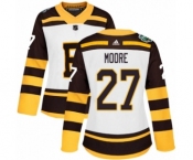 Women's Adidas Boston Bruins #27 John Moore Authentic White 2019 Winter Classic NHL Jersey