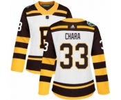 Women's Adidas Boston Bruins #33 Zdeno Chara Authentic White 2019 Winter Classic NHL Jersey
