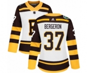 Women's Adidas Boston Bruins #37 Patrice Bergeron Authentic White 2019 Winter Classic NHL Jersey