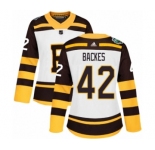 Women's Adidas Boston Bruins #42 David Backes Authentic White 2019 Winter Classic NHL Jersey