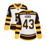 Women's Adidas Boston Bruins #43 Danton Heinen Authentic White 2019 Winter Classic NHL Jersey