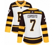Women's Adidas Boston Bruins #7 Phil Esposito Authentic White 2019 Winter Classic NHL Jersey