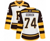 Women's Adidas Boston Bruins #74 Jake DeBrusk Authentic White 2019 Winter Classic NHL Jersey