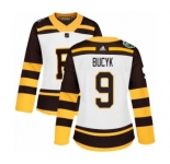 Women's Adidas Boston Bruins #9 Johnny Bucyk Authentic White 2019 Winter Classic NHL Jersey