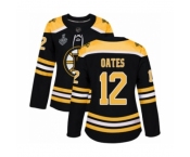 Women's Boston Bruins #12 Adam Oates Authentic Black Home 2019 Stanley Cup Final Bound Hockey Jersey