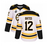 Women's Boston Bruins #12 Adam Oates Authentic White Away 2019 Stanley Cup Final Bound Hockey Jersey