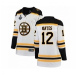 Women's Boston Bruins #12 Adam Oates Authentic White Away Fanatics Branded Breakaway 2019 Stanley Cup Final Bound Hockey Jersey