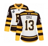 Women's Boston Bruins #13 Charlie Coyle Authentic White Winter Classic 2019 Stanley Cup Final Bound Hockey Jersey