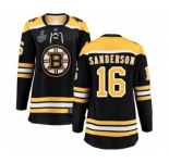 Women's Boston Bruins #16 Derek Sanderson Authentic Black Home Fanatics Branded Breakaway 2019 Stanley Cup Final Bound Hockey Jersey