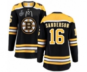 Women's Boston Bruins #16 Derek Sanderson Authentic Black Home Fanatics Branded Breakaway 2019 Stanley Cup Final Bound Hockey Jersey