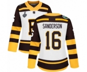 Women's Boston Bruins #16 Derek Sanderson Authentic White Winter Classic 2019 Stanley Cup Final Bound Hockey Jersey