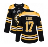 Women's Boston Bruins #17 Milan Lucic Premier Black Home 2019 Stanley Cup Final Bound Hockey Jersey