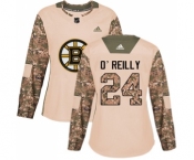 Women's Boston Bruins #24 Terry O'Reilly Authentic Camo Veterans Day Practice Hockey Jersey