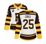 Women's Boston Bruins #25 Brandon Carlo Authentic White Winter Classic 2019 Stanley Cup Final Bound Hockey Jersey