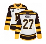 Women's Boston Bruins #27 John Moore Authentic White Winter Classic 2019 Stanley Cup Final Bound Hockey Jersey