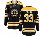 Women's Boston Bruins #33 Zdeno Chara Authentic Black Home Fanatics Branded Breakaway 2019 Stanley Cup Final Bound Hockey Jersey