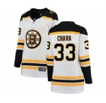 Women's Boston Bruins #33 Zdeno Chara Authentic White Away Fanatics Branded Breakaway Hockey Jersey