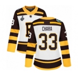 Women's Boston Bruins #33 Zdeno Chara Authentic White Winter Classic 2019 Stanley Cup Final Bound Hockey Jersey