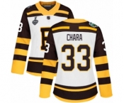 Women's Boston Bruins #33 Zdeno Chara Authentic White Winter Classic 2019 Stanley Cup Final Bound Hockey Jersey