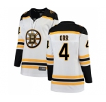 Women's Boston Bruins #4 Bobby Orr Authentic White Away Fanatics Branded Breakaway Hockey Jersey