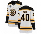 Women's Boston Bruins #40 Tuukka Rask Authentic White Away Fanatics Branded Breakaway 2019 Stanley Cup Final Bound Hockey Jersey