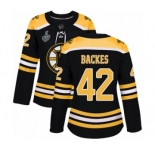 Women's Boston Bruins #42 David Backes Premier Black Home 2019 Stanley Cup Final Bound Hockey Jersey