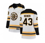 Women's Boston Bruins #43 Danton Heinen Authentic White Away Fanatics Branded Breakaway Hockey Jersey