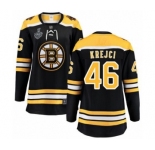 Women's Boston Bruins #46 David Krejci Authentic Black Home Fanatics Branded Breakaway 2019 Stanley Cup Final Bound Hockey Jersey