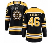 Women's Boston Bruins #46 David Krejci Authentic Black Home Fanatics Branded Breakaway 2019 Stanley Cup Final Bound Hockey Jersey