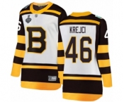 Women's Boston Bruins #46 David Krejci White Winter Classic Fanatics Branded Breakaway 2019 Stanley Cup Final Bound Hockey Jersey