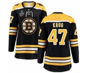Women's Boston Bruins #47 Torey Krug Authentic Black Home Fanatics Branded Breakaway 2019 Stanley Cup Final Bound Hockey Jersey